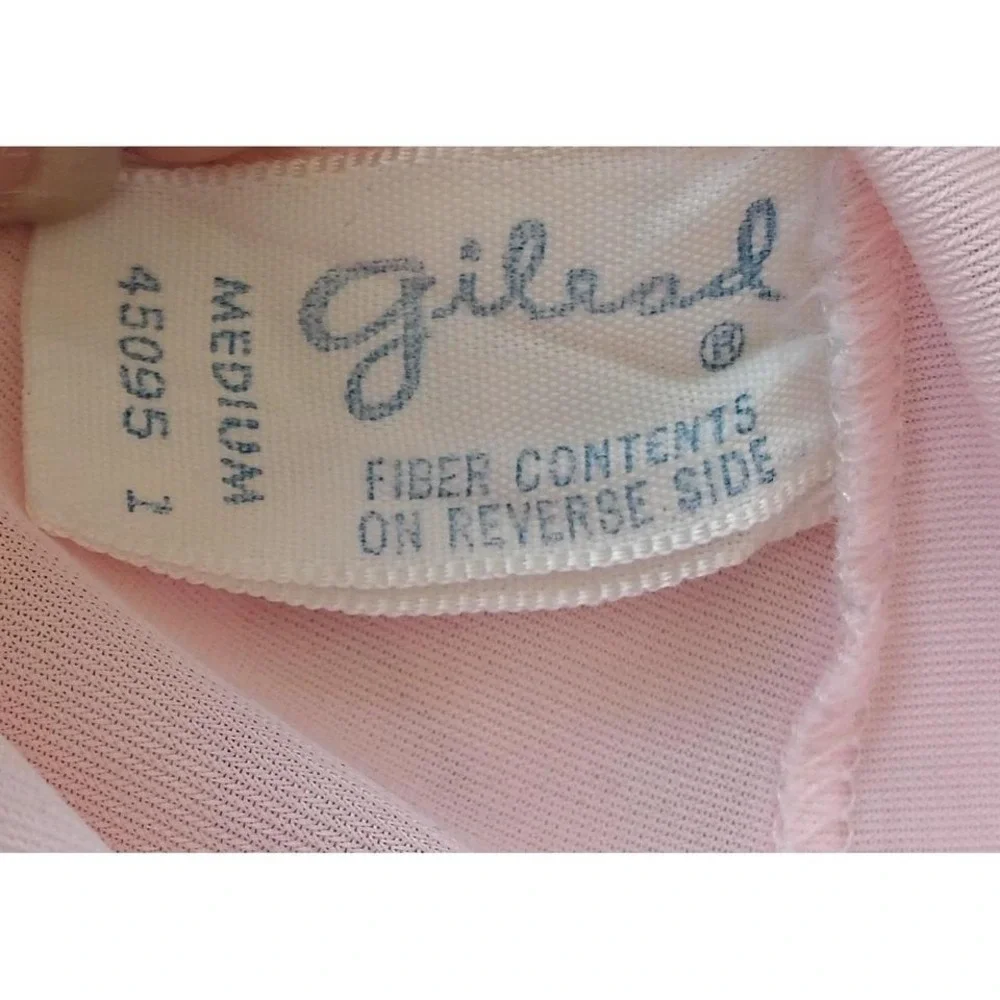 Vtg 70s Gilead Pink Lace Embroidered Yoke Summer Nightgown‎ Medium Coquette